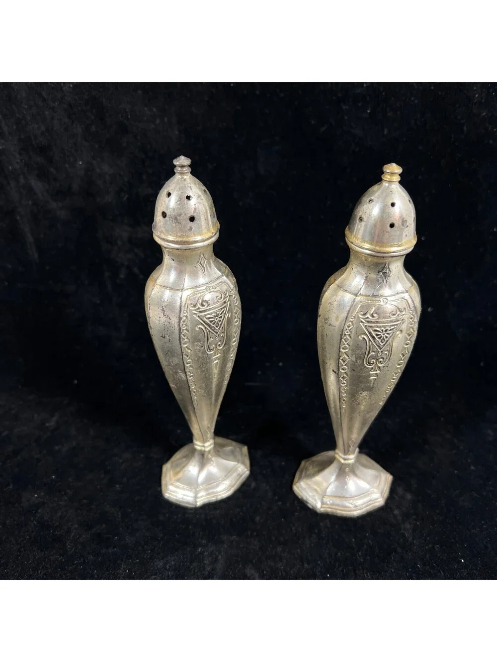 Vintage Silver Plate Salt and Pepper Shakers Set